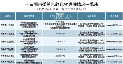 十三届市委第九轮巡察完成进驻