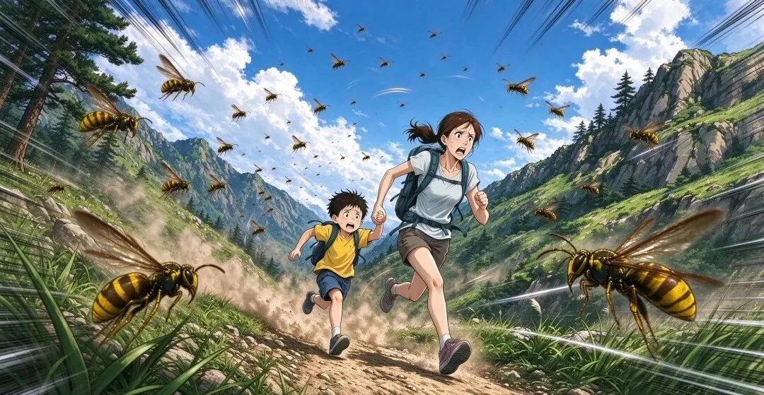 国庆出行千万要注意!母子游玩遭马蜂蜇咬滑落山坡