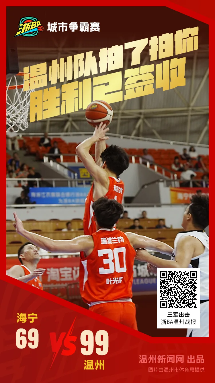 客场发力！温州队99：69战胜海宁队