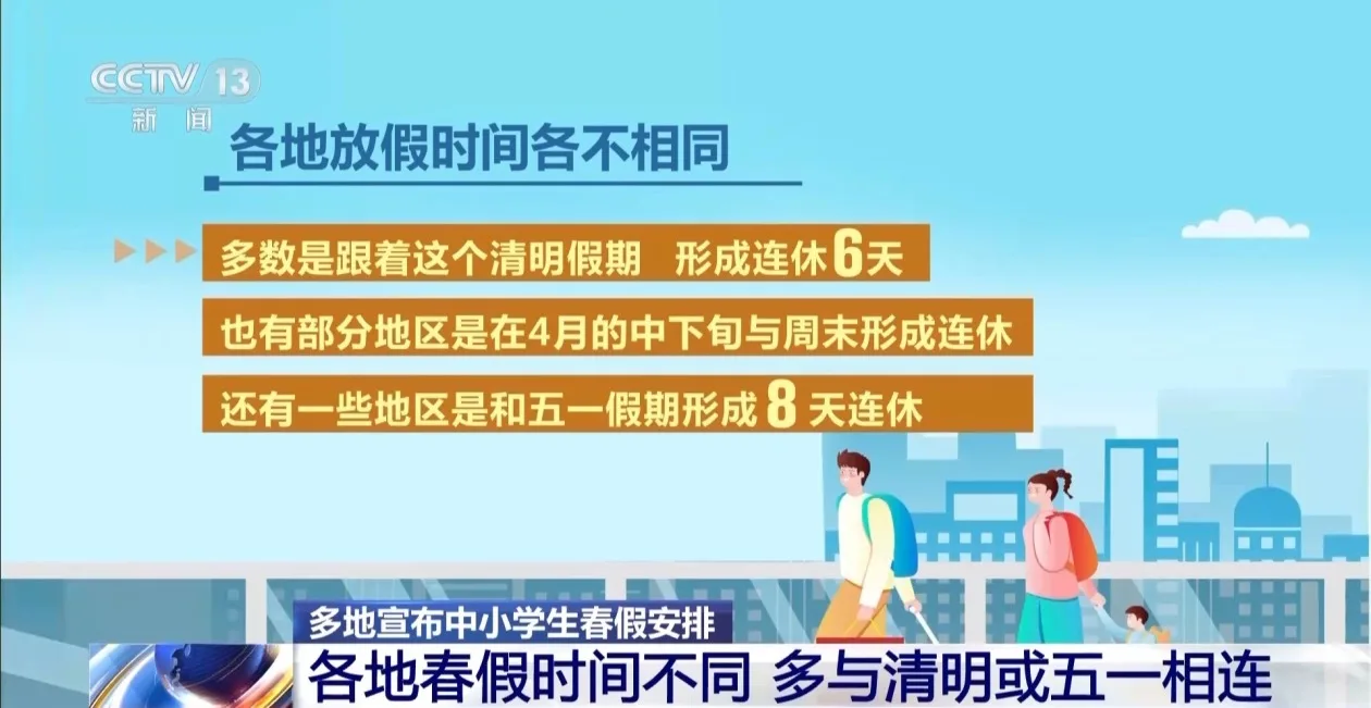 最长连休8天！多地宣布中小学生春假安排