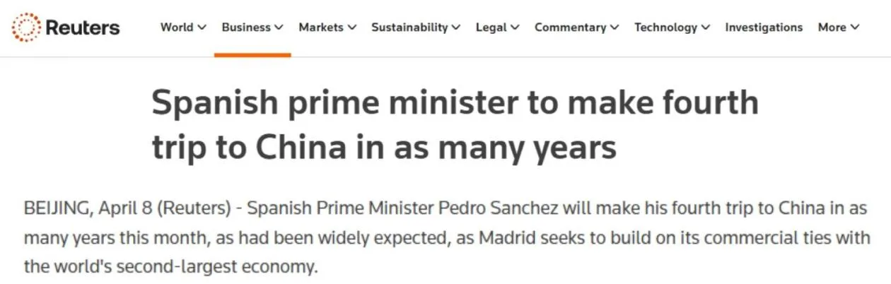 全球媒体聚焦 | 多国媒体关注西班牙首相访华：“西班牙看到了与中国的‘机遇之窗’”