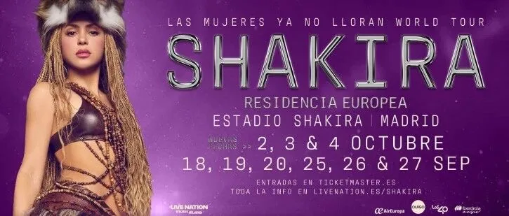 连开12场！Shakira马德里演唱会即将开唱：每场约5.7万人，市政府发布交通管制及公共交通安排